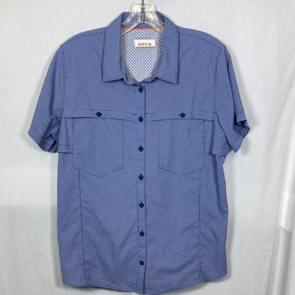 Orvis Other - Orvis River Guide 2.0 Short-Sleeved Shirt in Ocean Blue Gingham/check Pattern L